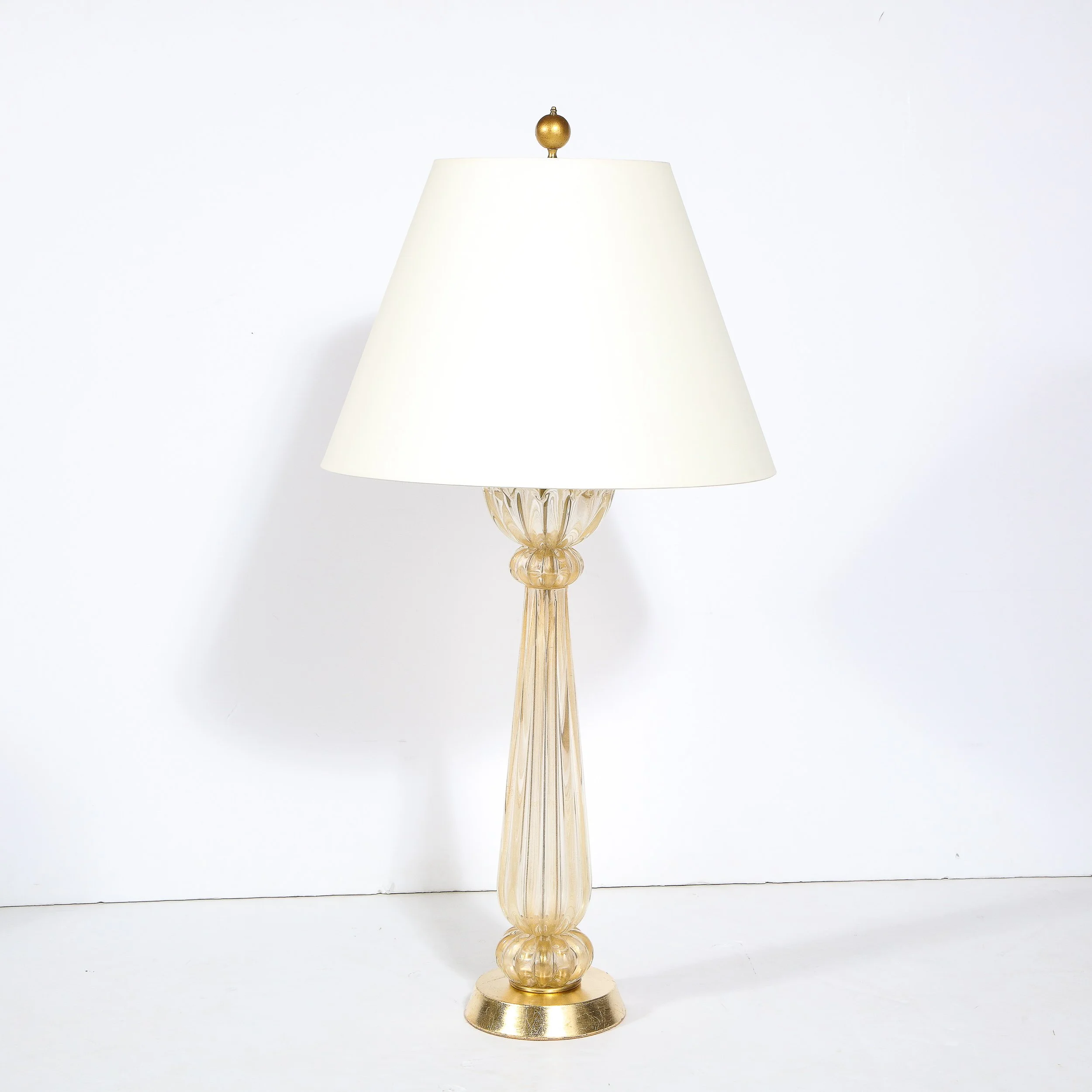 Mid-Century Modern Hand Blown Murano Glass Table Lamp with